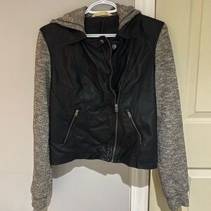 Leather Jacket with hood
